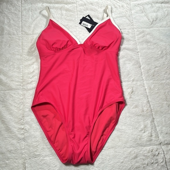 Tommy Hilfiger Swimsuit One Piece Watermelon Pink Colorblock size 8 NEW - Picture 2 of 16
